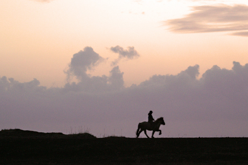 Reiten im Sonnenuntergang