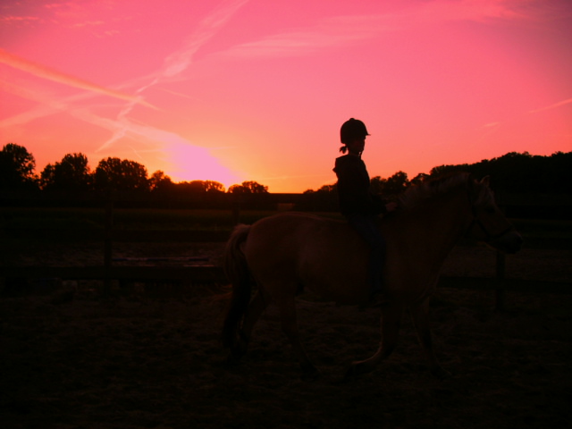 Reiten im Sonnenuntergang