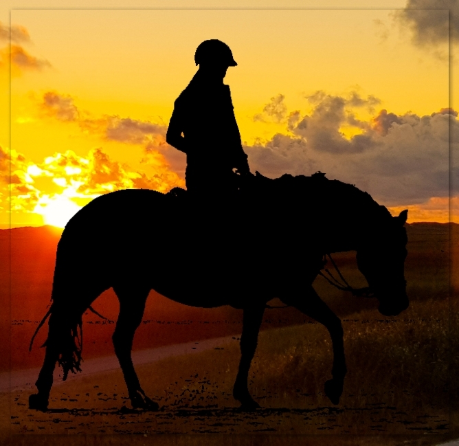 Reiten in den Sonnenuntergang 