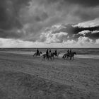 Reiter am dänischen Nordseestrand 