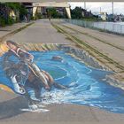 Reiter auf dem Weg - Graffiti-Kunst Krefeld Am Zollhof