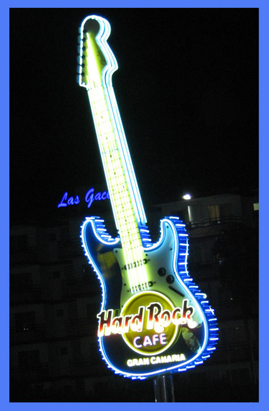 Reklame für Hard Rock Cafe in GC