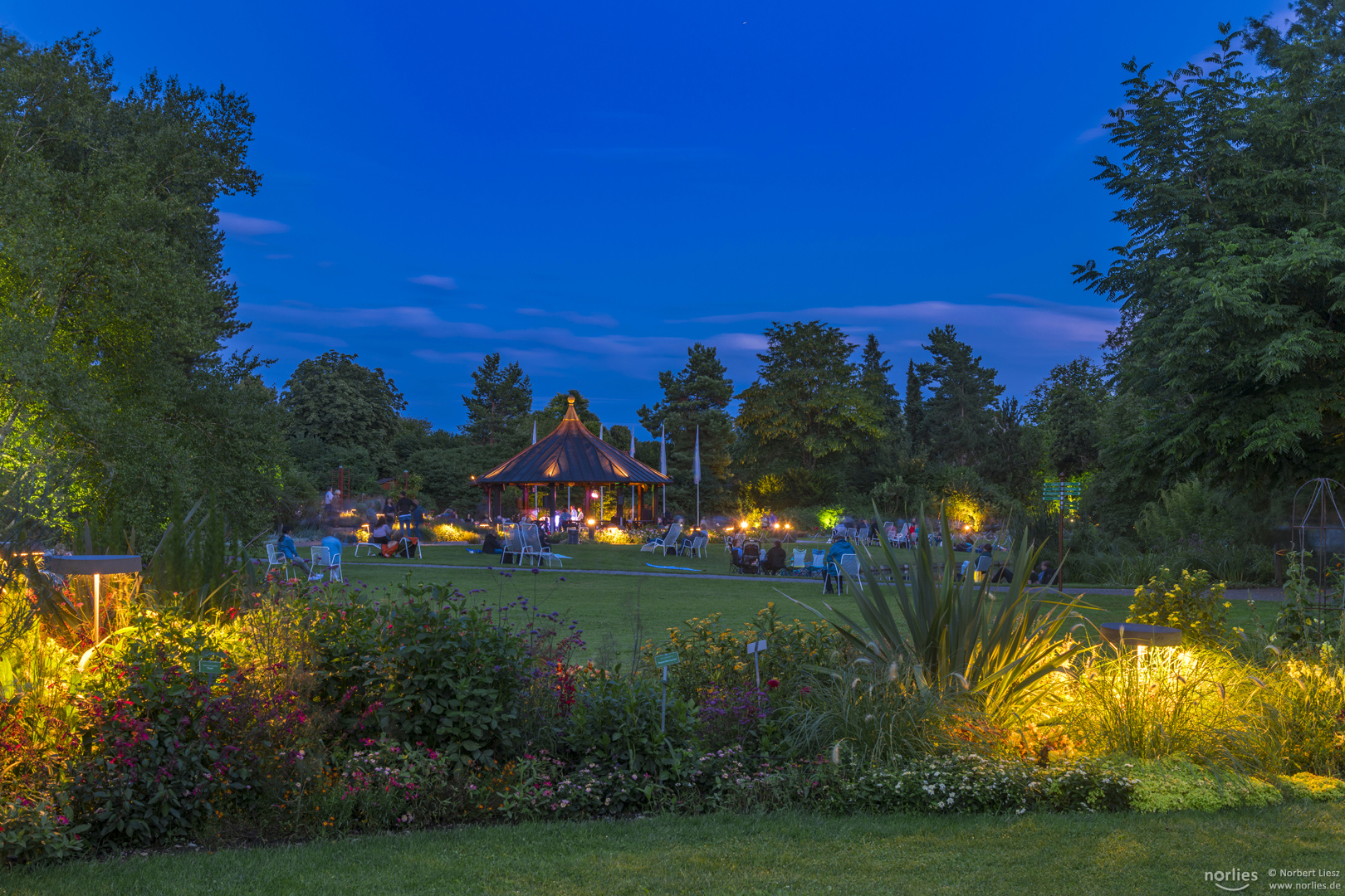 Relax at the illuminated garden