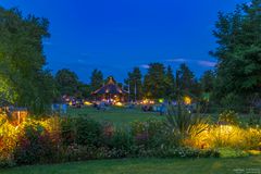 Relax at the illuminated garden