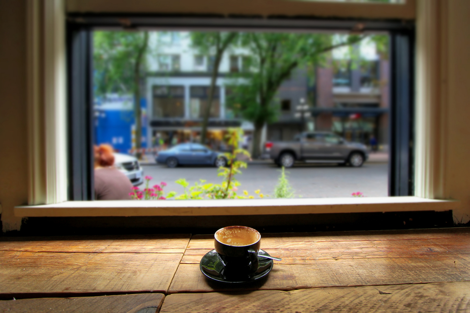 relaxed coffee with a view