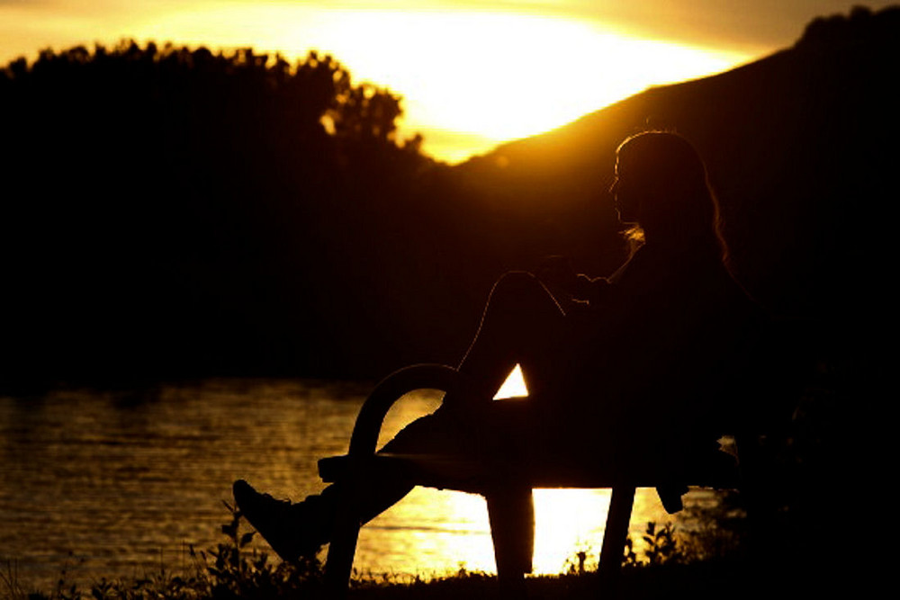 Relaxen im Sonnenuntergang