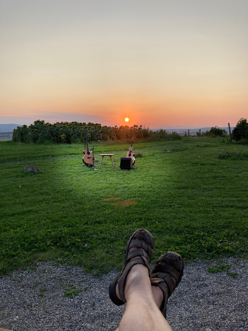 Relaxen vor dem Sonnenuntergang