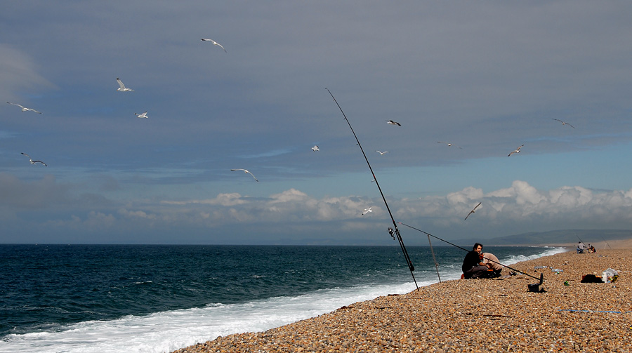 relaxing and fishing