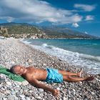 Relaxing on Balos beach / Samos island, Greece