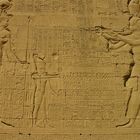 Relief - an der Außenwand vom Tempel in Dendera