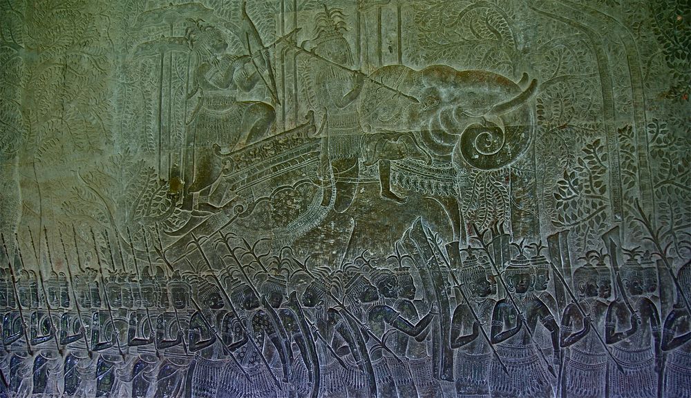 relief von den khmer, ihren königen und den göttern