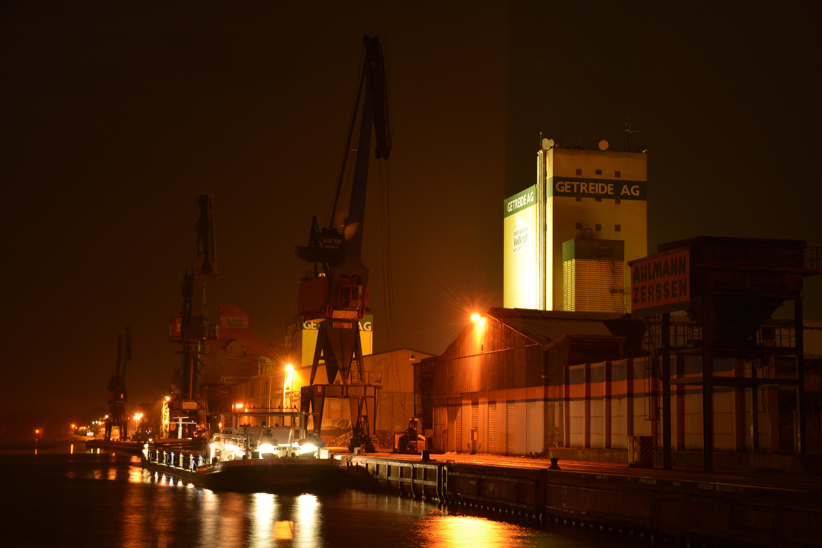 Rendsburg bei Nacht