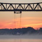 Rendsburg - railwaybridge in the middle with suspension ferry below