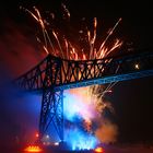 Rendsburger Hochbrücke mit Feuerwerk