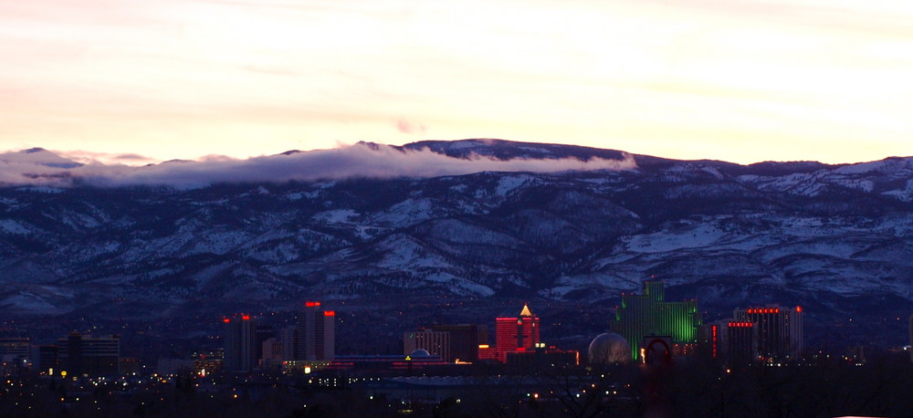 Reno Nevada winter sunset