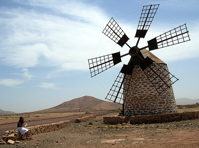 renovierte alte Windmühle auf Fuerteventura