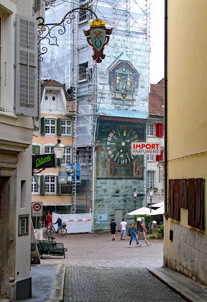 Renovierung am Zeitglockenturm 