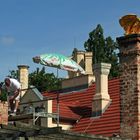 Renovierungsarbeiten an der Mauer des Pergolagartens im Schloss Branitz bei Cottbus