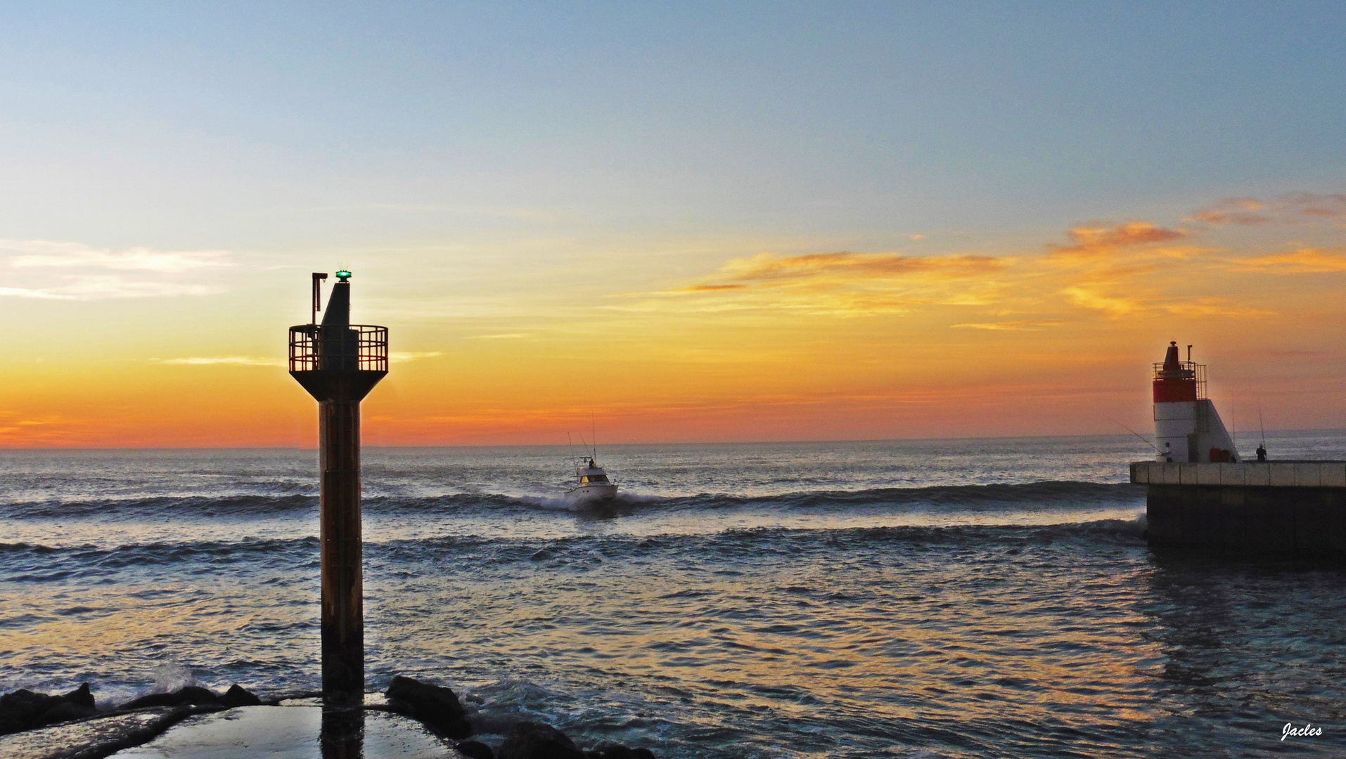 Rentrée au port un soir d'octobre à Capbreton