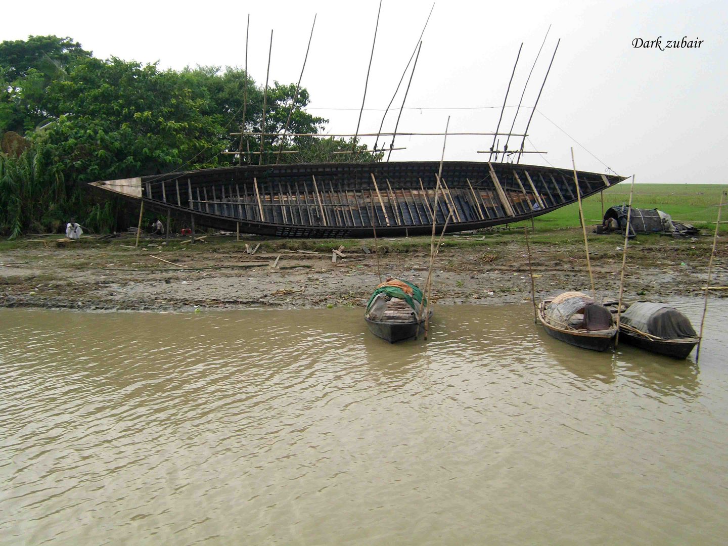 repairing a boat