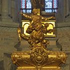 Réplique du sarcophage baroque et de la statue de Saint-Saturnin.