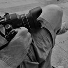 Repos du photographe sur un banc à Clermont l'Hérault 