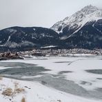 Reschensee im Winter