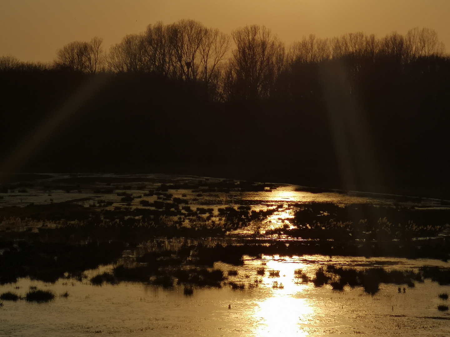 Reservebecken am Alfsee am Abend