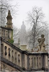 Residenz Hofgarten in Winter Mists, Würzburg