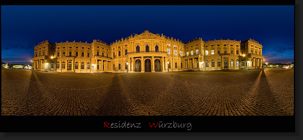 Residenz Würzburg bei Nacht 360°