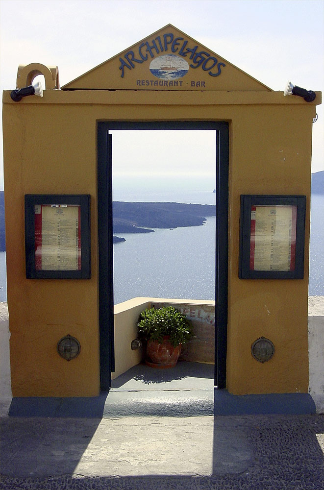 Restauranteingang mit Aussicht