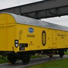 Restaurierter Güterwagen auf der Ruhrorter Werft in Frankfurt