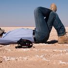 Resting in the salt lake