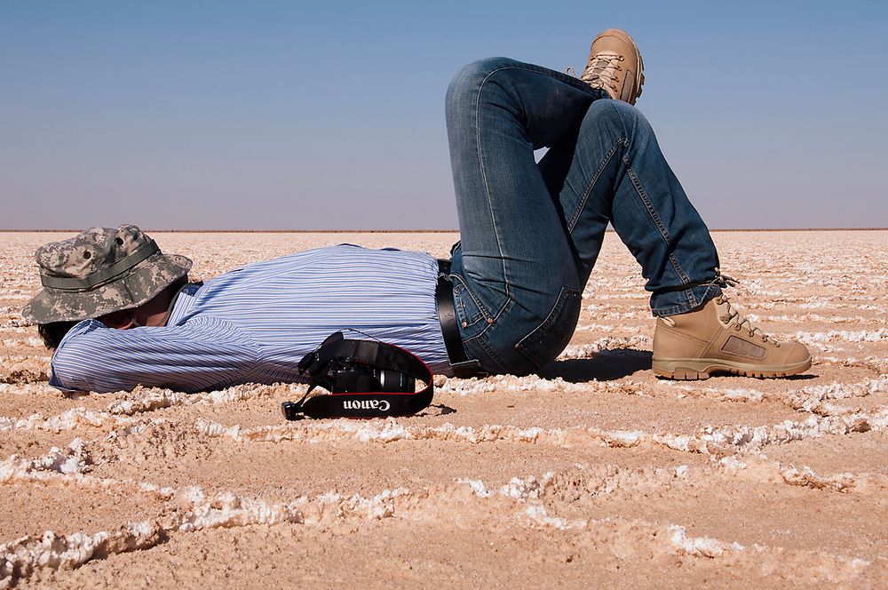 Resting in the salt lake