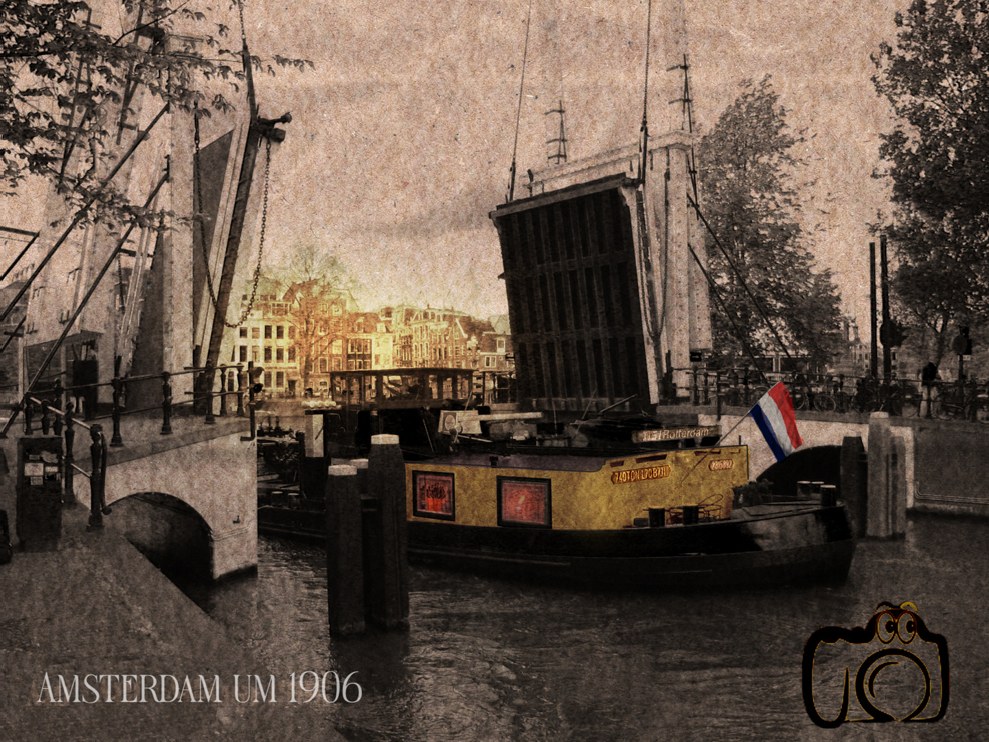 Retro-Postkarten-Look  Amsterdam 1906 (nein, eigentlich 2006) 