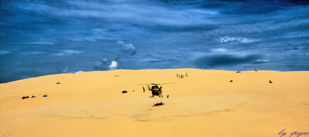 Rettungseinsatz in Dune du Pyla - Landung