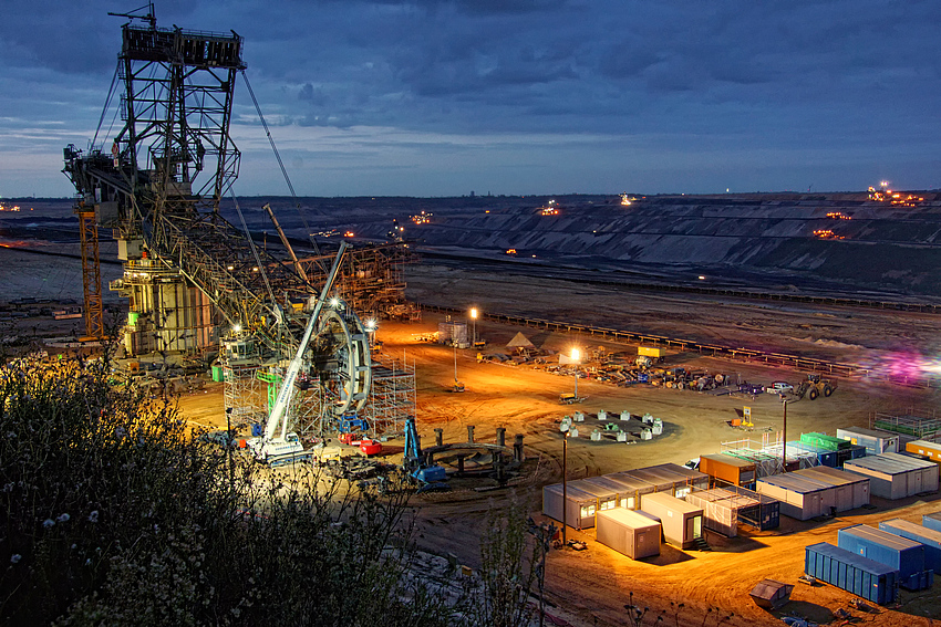 Revision an einem Bagger, im Tagebau Garzweiler2