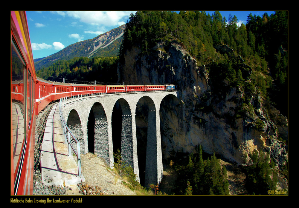 Rhätische Bahn Crossing the Landwasser Viadukt