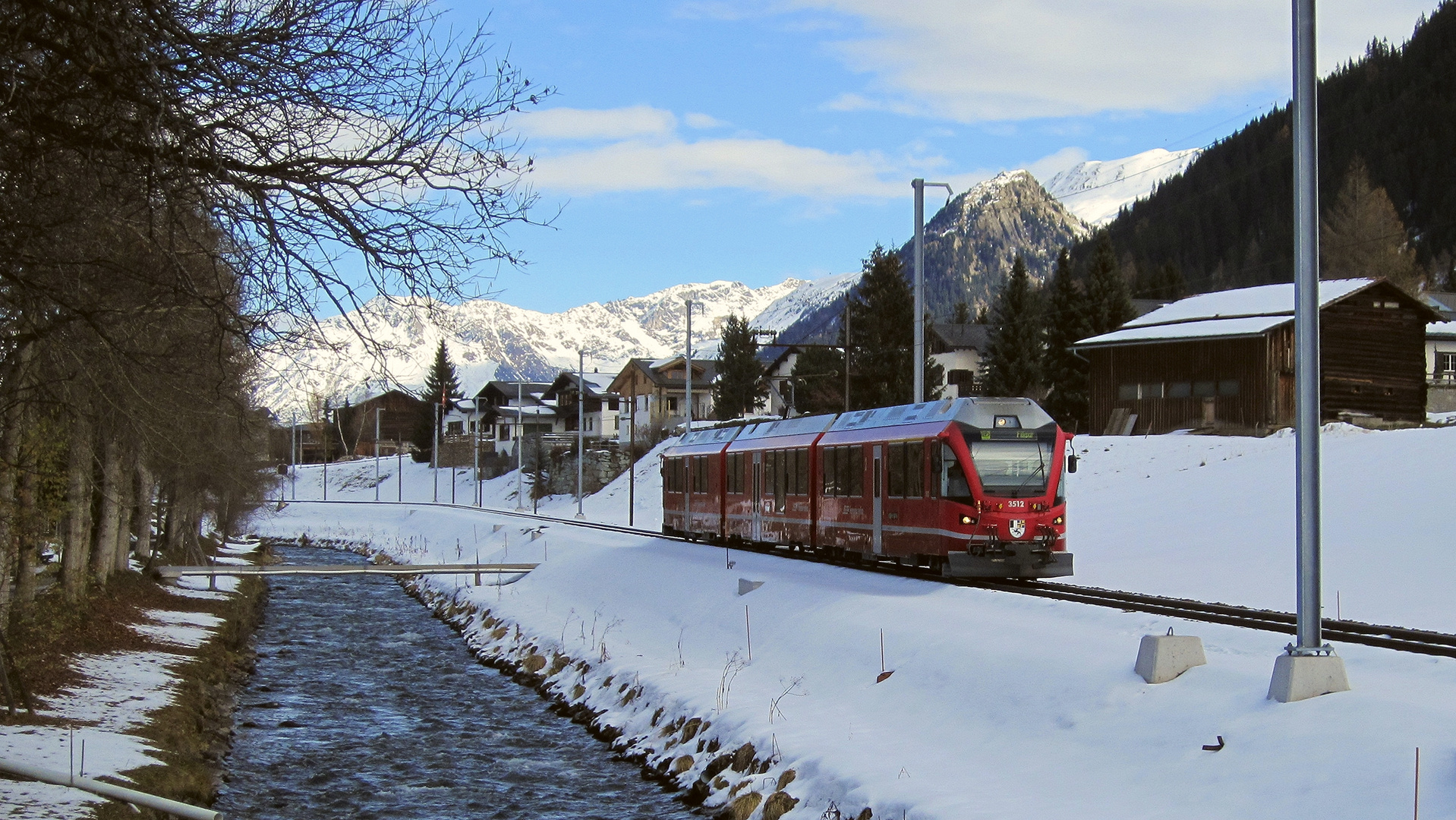 Rhätische Bahn in Davos 18. November 2013