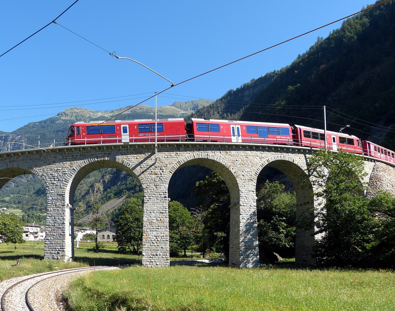 Rhätische Bahn - Kreisviadukt bei Brusio