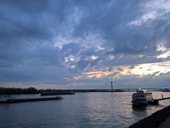 Rhein bei Emmerich, Sonnenuntergang