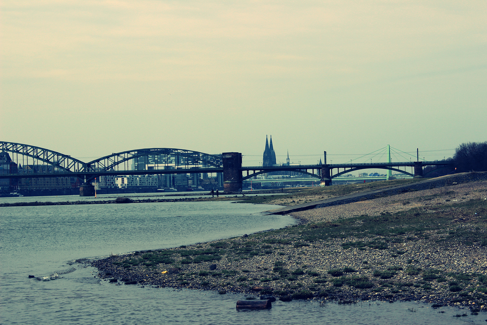 Rhein, Brücke und der Dom