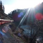 Rhein entlang mit der Rhätischen Bahn