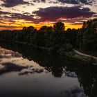 Rhein-Herne-Kanal at sunsetl, Gelsenkirchen, Germany