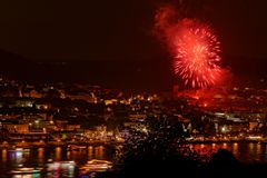 Rhein in Flammen, Feuerwerk über der Burg Klopp