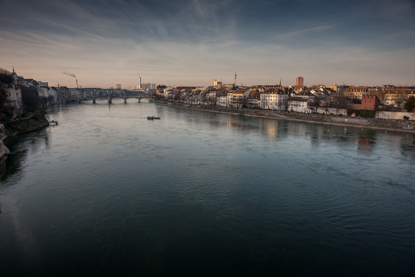 Rhein mit Fähre, Basel