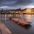 Rhein mit Weidling, Basel