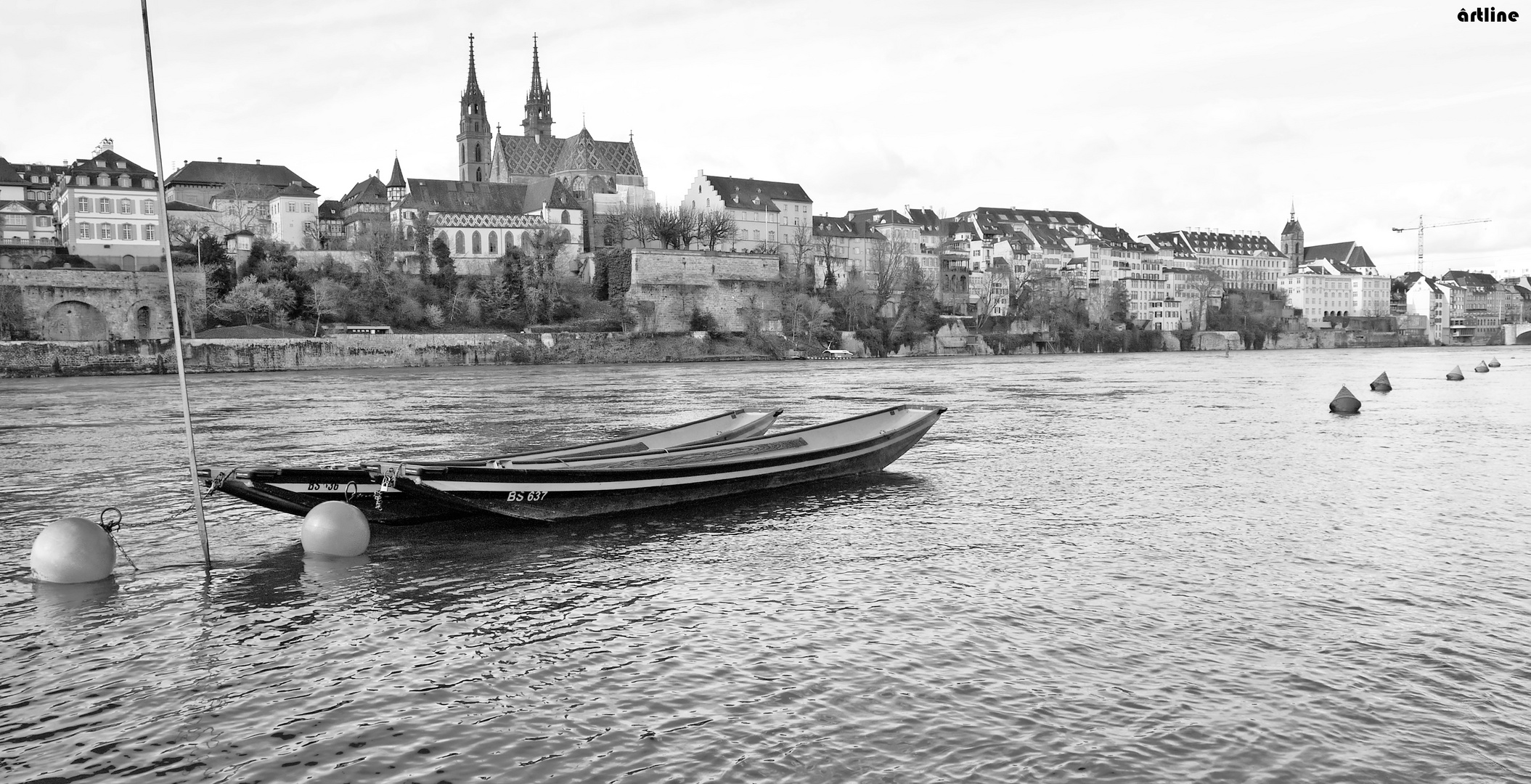 Rheinblick zum Münster Basel