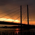 Rheinbrücke am Abend