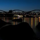 Rheinbrücke am Abend